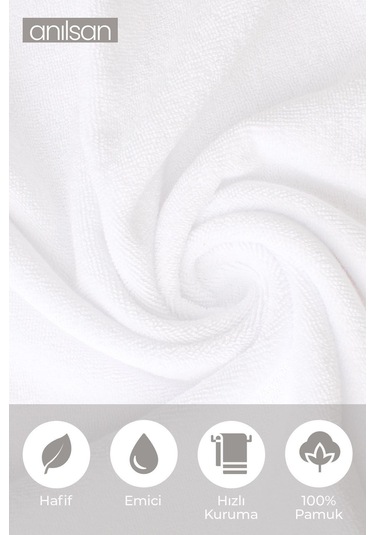 Beyaz Greek El Havlusu - 50x90 Cm, 225 Gr, %100 Pamuk, Spa Ve Otel Havlusu Beyaz