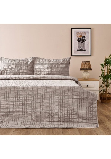 Evidea Soft Elit Çift Kişilik Yatak Örtüsü Seti - Gri - 200x230 Cm Gri