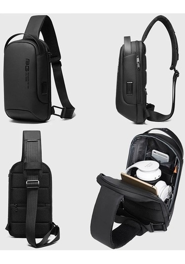 Prestigegoods Bange Çok Fonksiyonlu Omuz Çantası, Siyah, 31x18x11cm, 570g, Hafif, Dayanıklı, Geniş Kapasite, Hızlı Ayar Siyah