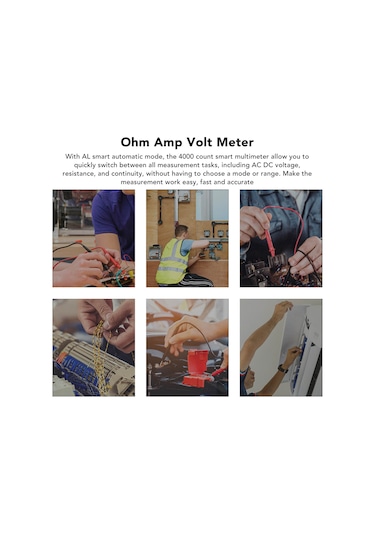 Dianziye Akıllı Yüksek Doğruluklu Dijital Multimetre: 4000 Sayım Otomatik Aralık, Ohm-ampere-volt Ölçümü, Dokunsuz Tester Seti