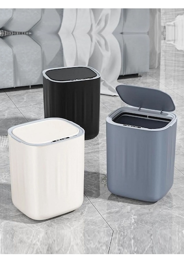 Greentech Sensörlü 28 Litre Çöp Kovası Şarj Edilebilir Lityum Pilli / Gt-sc07 B Beyaz