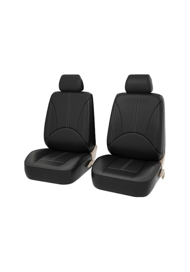 Siyah Pvc Deri Araba Koltuk Kılıfı, Nefesli Delikli Desen, Ön Koltuk + Baş Destek 4 Adet , Sponge Katmanlı, Toz Koruyucu