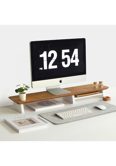 Büyük Monitör Standı Meşe