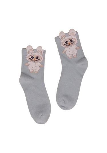 Kız Çocuk Çorap Soket 6 Çift Beyaz-gri-pembe-kahve-krem-gülkurusu-1888 ÇoK Renkli