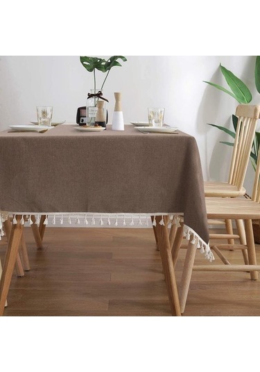 Koyu Kahve Modern Katı Dikdörtgen Yuvarlak Yemek Masa Örtüsü Dantel Su Geçirmez Masa Örtüsü Kapak Parti Ev Masa Dekorasyonu Koyu Kahve Modern Katı Dikdörtgen Yuvarlak Yemek Masa Örtüsü Dantel Su Geçirmez Masa Örtüsü Kapak Parti Ev Masa Dekorasyonu