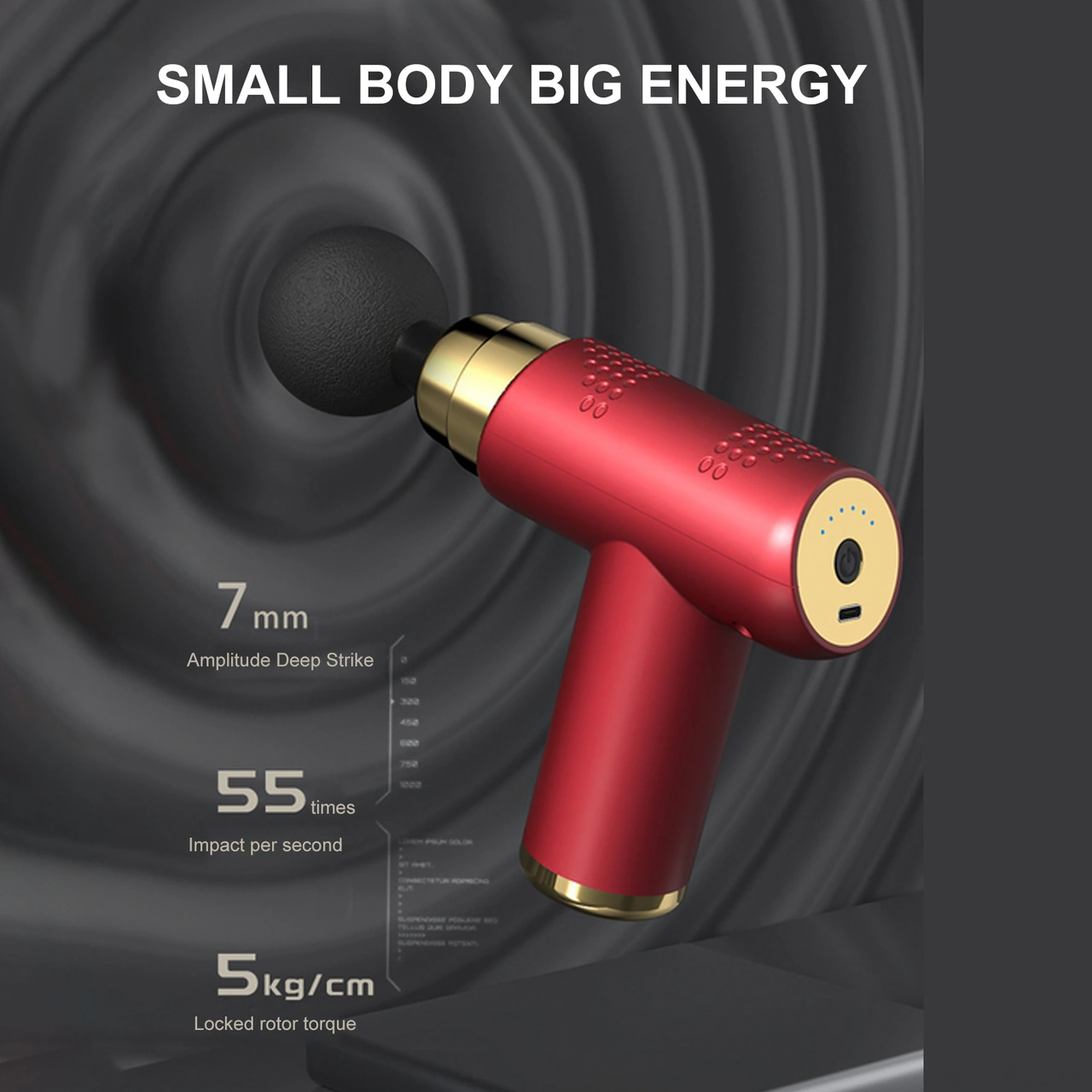 Padalink Kas Geliştirici Masaj Aleti: 6 Seviye Titreşim Hızı, 4 Değiştirilebilir Uç, 1200mah Pil, Tip-c Şarj Kablosu - Kırmızı Kırmızı