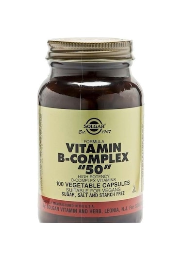 Solgar Vitamin B-Complex 50 100 Kapsül