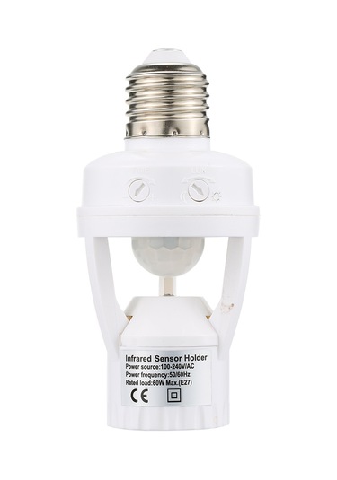 Vkemall E27/b22 Vidalı Kızaklı Entegre Devreli 360 İnsan Algılama Led Lamba Tabanı, Gündüz/gece Otomatik Tanıma, Enerji Tasarruflu, 100-240v