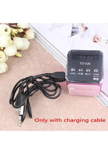 Td-v26 Hoparlör Mini Bluetooth 5.0 Fm Radyo Alıcısı Mp3 Çalar Soundbar Tf Kartı Rose Red Fransa