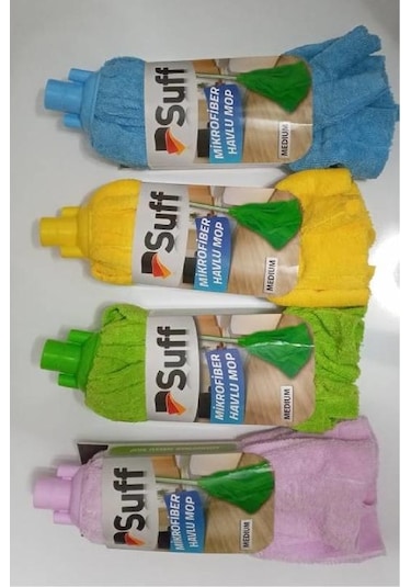 Suff 3 Adet Medium Mikrofiber Havlu Vileda Tipi Paspas Mop Yedek Ucu