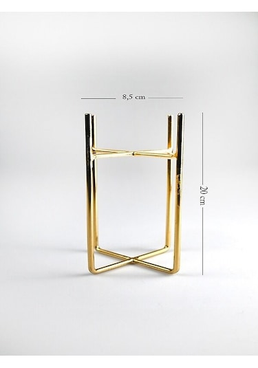 Altın Rengi Metal Ayaklı Dekoratif Mum Tutacağı 20 X 8.5 Cm