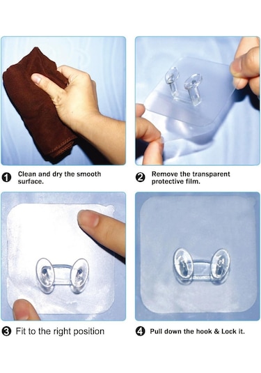 Suntek 5x Yapışkanlı Duvar Kancası İz Bırakmayan Banyo Mutfak Depolama Odası Çok Renkli