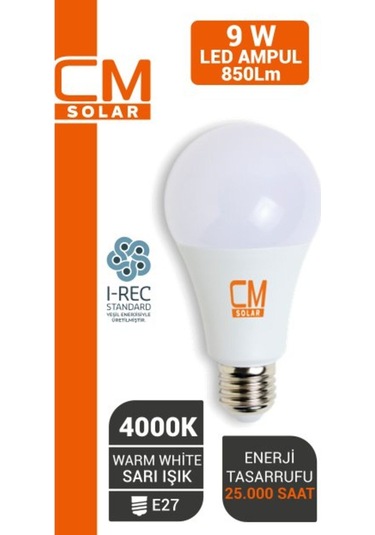 9w E27 Duy 4000k Gün Işığı Led Ampülü - Enerji Tasarruflu 9w Gün Işığı Led Ev Ampülü