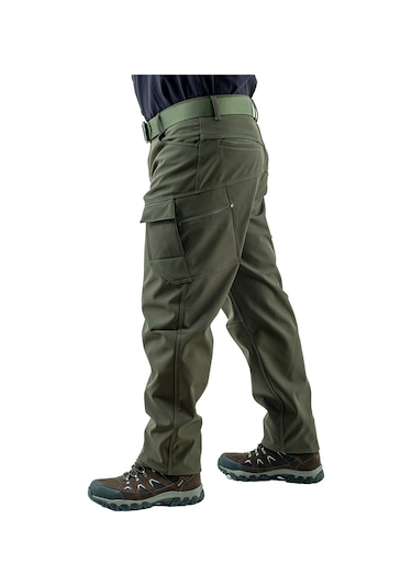 İçi Polarlı Softshell Pantolon - Su Rüzgar Geçirmez - Savage - Haki - Tactical Pantolon Çok Renkli
