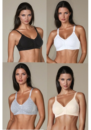4'lü Toparlayıcı Kadın Penye Sütyen Nbb351 Asorti