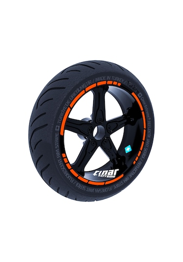 Moto GP Stili Alev Turuncusu Jant Şeridi Sticker Çınar Extreme