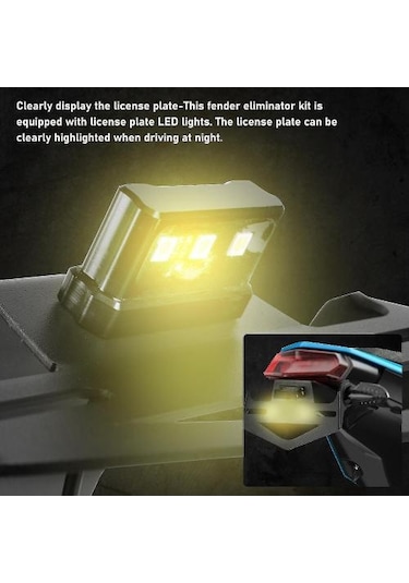 Tenere 700 Plaka Tutucu Kuyruk Düzenleyici Çamurluk Eliminatörü Led Işık Yamaha Tenere700 Ralli Xtz700 T7 Xt700z 2019 2020 2021