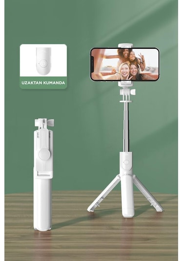 Torima S03 Uzaktan Kumandalı Kablosuz Selfie Çubuğu Beyaz