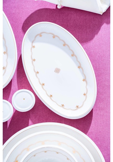 Paradise 12 Kişilik 54 Parça Porselen Yemek Takımı Beyaz