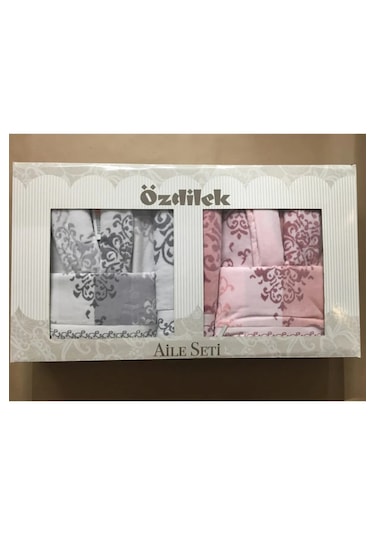 Özdilek Emily Aile Bornoz Seti Gri-Pudra Gri