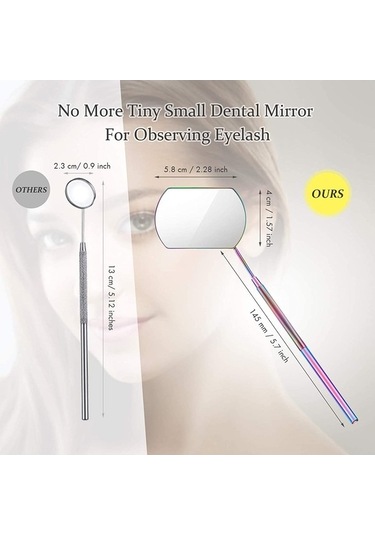 Flybuy Uzatma Tipi Sınıflandırması: Renkli Renk Önleyici Önleyici Muayene Lens Kök Kirpik Kirpik El Eğilme Dikdörtgen Buğu Aynası, Aynası Ayna Wb Diğer