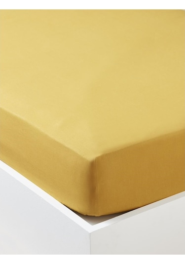 Maki %100 Pamuklu Hardal 100X200 Tek Kişilik Lastikli Çarşaf Takı