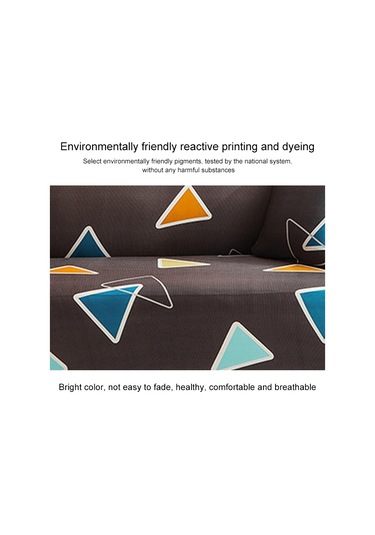 Sones Çift Kişilik Tam Kapsama Elastik Kaymaz Kanepe Kılıfı Altın Üçgen