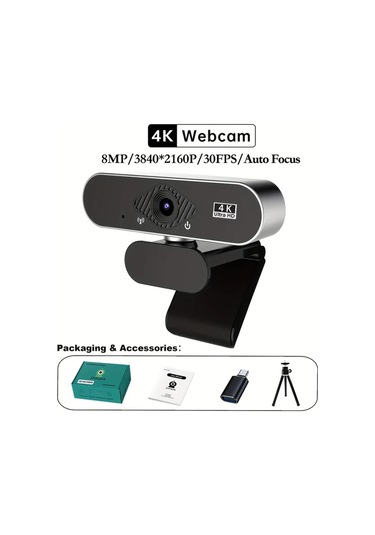 Dashanshop Exhqdr 8mp 4k Usb Otofokus Web Kamerası Zoom Canlı Yayın Görüntülü Görüşme İçin