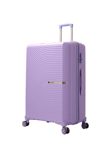 Mçs Bavul Büyük Ve Kabin 2li Set Kırılmaz Silikon Valiz V374 Lila Lila