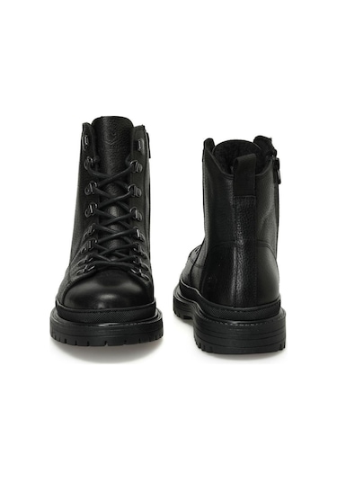 Lumberjack Esteves 3pr Siyah Hakiki Deri Comfort Casual Postal Bot Siyah