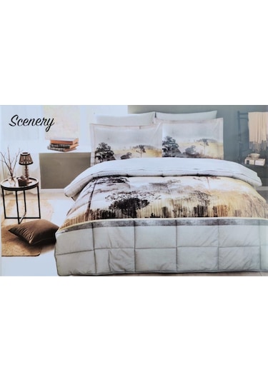 Özdilek Scenery Gri Çift Kişilik Uyku Seti Gri