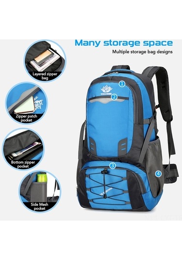 Fortunelane Yüksek Kapasiteli Dağcılık Çantası - Hafif Nylon, Özel Bölümler Yeşil Yeşil