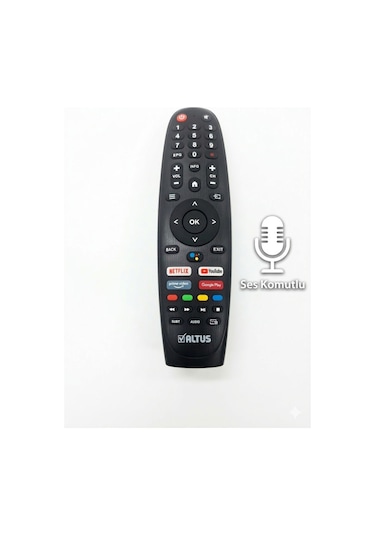 Altus  Ses Komutlu Bluetooth Android Tv Kumandası - Netflix / Youtube Tuşlu