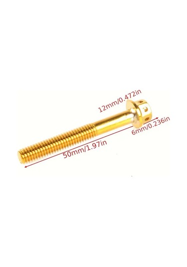 Willowhaven M6x25mm 10adet Altın Titanyum Kaplama Paslanmaz Çelik Motor Cıvataları