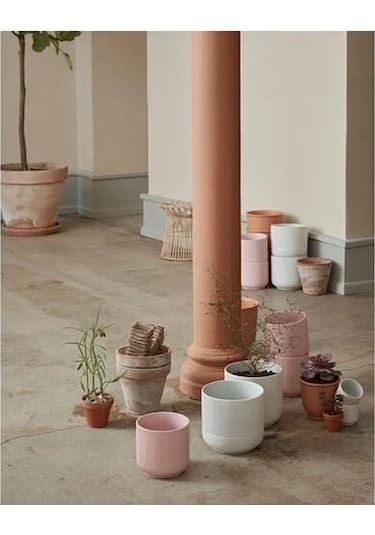 Sumuhome Gradvıs Seramik Saksı Pembe 12 Cm