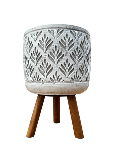 Bitki Tasarımı Ev Dekorasyon Gri Lotus Ayaklı Beton Saksı Çiçeklik Saksılık