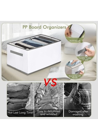 Dancemonkey Katlanabilir Giysi Dolabı Organizatörü: 9 Izgaralı Çekmece Düzenleyici Altın Altın