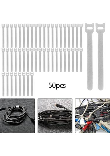 Suntek 50 Parça Serbest Bırakılabilir Kablo Bağları Gri