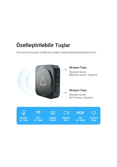 Viofo Tüm Kamera Serileri İçin Btr200 Kablosuz Bluetooth Uzaktan Kumanda