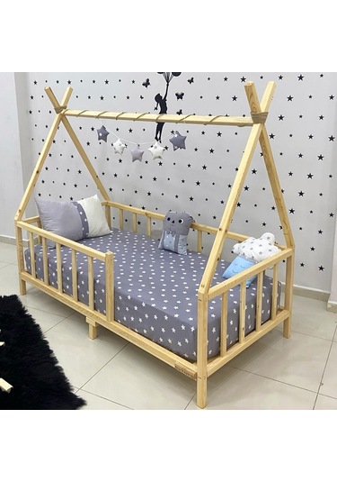 Markaawm Markaawm Montessori Yatak Doğal Çam Ağacı Kızılderili