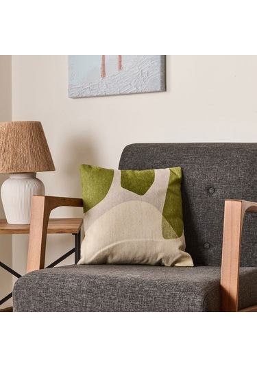 Evidea Soft Zarmine Kırlent - Ekru / Yeşil - 40x40 Cm Ekru / Yeşil