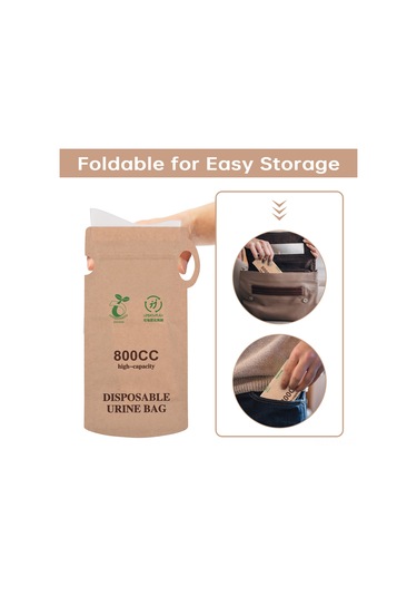 Geeksen 8 Adet Tek Kullandırımlık İdrar Torbası - Evrensel Kullanım - Araç, Kamp, Acil Durumlar - 27x13.2cm - Kağıt Malzeme Çok Renkli