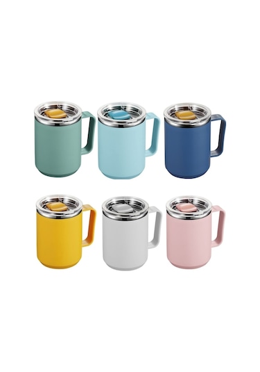 Besthome1 Kulplu 450ml Yalıtımlı Kahve Kupa, Mavi Mavi