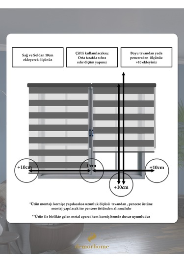 Br Demor Home Geniş Pliseli Beyaz Zebra Stor Güneşlik Perde Metal Kasa Beyaz