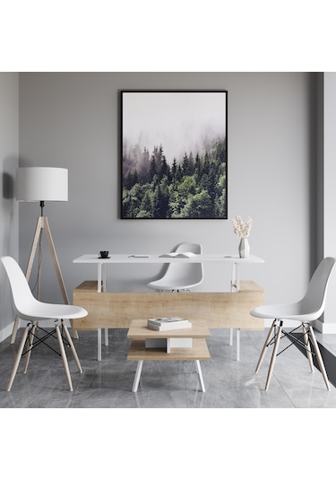 Lagomood İrony Poly Ofis Takımı Beyaz Meşe