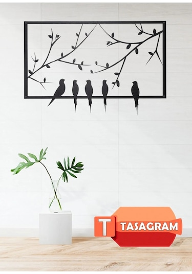 Kuşlar Lazer Kesim Metal Tablo