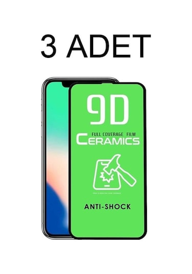 (3 Adet)Apple  Uyumlu iPhone 7/8 Beyaz Ekran Koruyucu Seramik Değer 1-Değer 2