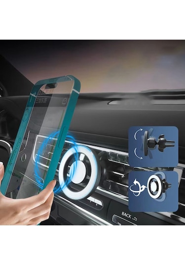 Cbtx Global Klz-kb100 İphone 12-14 Serisi İçin Araç Manyetik Telefon Tutucu Desteği 360 Derece Dönen - Gül Altın