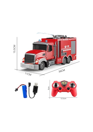 1:12 Uzaktan Kumandalı İtfaiye Kamyonu Çok Renkli