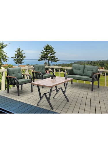 Tu Tienda Yeşil 2+1+1+masa Demonte Bahçe,balkon Takımı Yeşil